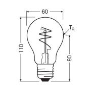 OSRAM LED Vintage E27 4,9W 2 700K Spiral Filament guld