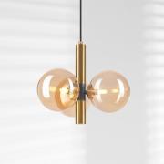 Lamkur Lighting Hänglampa Natalia, 3 lampor, glas, guld