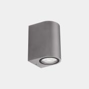 LEDS-C4 LED-utomhusvägglampa Eko Single, grå, bredd 7 cm, aluminium