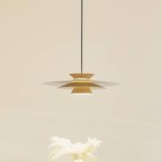 Lucande LED-pendellampa Livie, beige, aluminium, Ø 50 cm