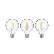 Arcchio LED glödlampa, E27, G95, 3,8W, 2700K, 806lm, 3 enheter