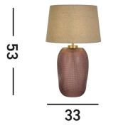 Searchlight Bordslampa Amethyst, beige/rosa, höjd 37 cm, textil/glas