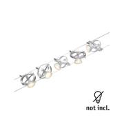 Paulmann Wire Cardan vajersystem 5 lampor 5 m krom