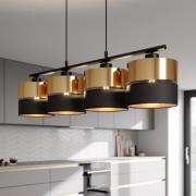 TK Lighting Hänglampa Hilton, svart/guld, 4 lampor