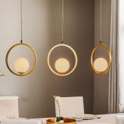 Eko-Light Hänglampa Vienna, opalglas, mässing, 3 lampor