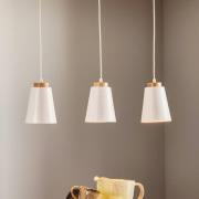 EMIBIG LIGHTING Pendellampa Bolero 3, 3 lampor, vit