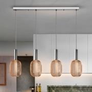 Schuller Valencia Micron LED-pendellampa, beam, fyra lampor, krom, gul...