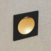 Lucande LED-vägginbyggnadslampa Pordis, IP65, kantig