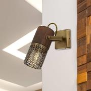 Avonni Vägglampa Albrecht, guld antik, höjd 12 cm, metall/trä