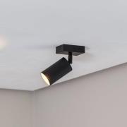 Argon Takspotlight Sado svart stål justerbar 1 lampa kantig