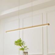 Lucande LED-hänglampa Maruta, trä, balk, 120 cm, 3000K