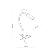 TK Lighting Klämlampa Lagos, svart, metall, 30 cm, läslampa, G9