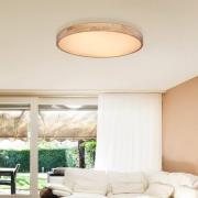 Globo Rainer LED-taklampa, Ø 80 cm, träeffekt, metall, CCT