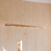 FISCHER & HONSEL LED-hänglampa Shine-Wood, ek/nickel, 106 cm, CCT