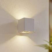 Lucande LED-utomhusvägglampa Aaron, vit, IP54, upp/ner