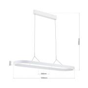 ORION Carrara LED-hänglampa, vit, höjdjusterbar, CCT