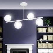 EMIBIG LIGHTING Taklampa Kabo, 1 arm, vit, 4 lampor