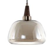 Lucea Ermo hänglampa, mässingsfärgad, Ø 25 cm, glas, järn