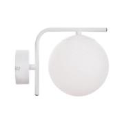 Domiluce Aurora vägglampa, vit, glas, 17 cm hög, klot, E14