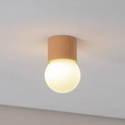 SOLLUX LIGHTING Taklampa Boomo, Ø 12 cm, trä