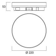 Sylvania Start Surface Slim taklampa, Ø 22 cm, IP54, dimbar