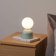 TK Lighting Bordslampa Miki, mintgrön, höjd 21 cm, metall/glas, G9