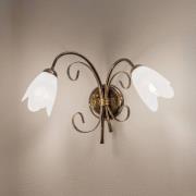 ONLI Vägglampa Odino, 2 lampor, bronsfärgad, metall, glas