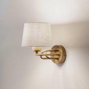 Avonni Lazar vägglampa, grå/guld antik, Ø 20 cm, textil/metall