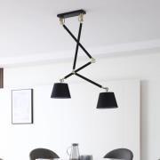 Lucande taklampa Marvaine svart/guldfärgad, justerbar