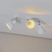 SOLLUX LIGHTING Taklampa Elba, 40 cm, 3 lampor, vit, metall, E27