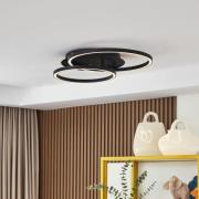 Lucande LED-taklampa Tjado, 62 cm lång, svart, metall