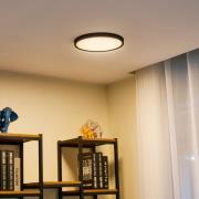 Lindby Smart LED taklampa Pravin, Ø 30 cm, CCT, svart