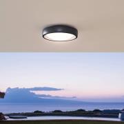 Lindby LED-utomhustaklampa Niniel, svart, Ø 25 cm