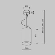 Maytoni LED-hänglampa Efir, vit, Ø 10,5 cm, 33 W, 38°, LED
