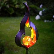 STAR TRADING Solar-jordspettslampa Melilla Flamme m LED-lampor