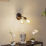 Lamkur Uttag vägglampa Go, 2 lampor, svart