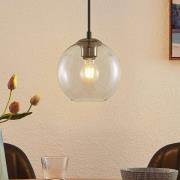 Lindby Firano hänglampa, Ø 20 cm, 1 lampa, antracit, glas