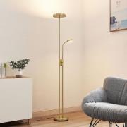 Lindby LED-golvlampa Seppa, rund, mässing, metall, 180 cm