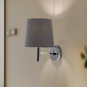 Euluna Vägglampa Bono, textilskärm, krom/grå