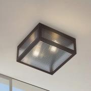 Lindby utomhustaklampa Bolgar, svart, metall, glas
