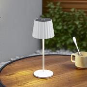 Lindby LED-bordslampa Esali, vit, räfflad, 29cm