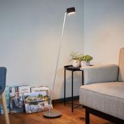 Domus LED-golvlampa CAI, dimbar, grafit/offwhite