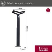 Paulmann Smart sensor väglampa Alara, CCT, antracit IP44