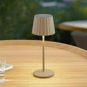 Lindby LED-bordslampa Esali, beige, metall, IP54