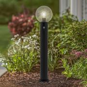 Lindby väglampa Dangan, klar, 90 cm, glas, sensor