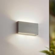 Lindby LED-utomhusvägglampa Jarte, grå, metall, 17cm, IP54