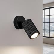 SOLLUX LIGHTING Spotlight till vägg Carbon, svart, utblås 16 cm, ström...