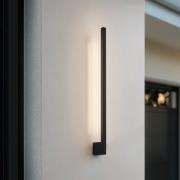 Lindby LED-vägglampa Neano, 80cm, svart, metall, IP54