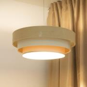 Maco Design Hänglampa Boho, kräm/beige, Ø 60 cm, höjd 20 cm, jute