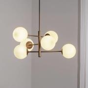 Domiluce Aurora hänglampa, brun, Ø 60 cm, 6 lampor, glas, E14